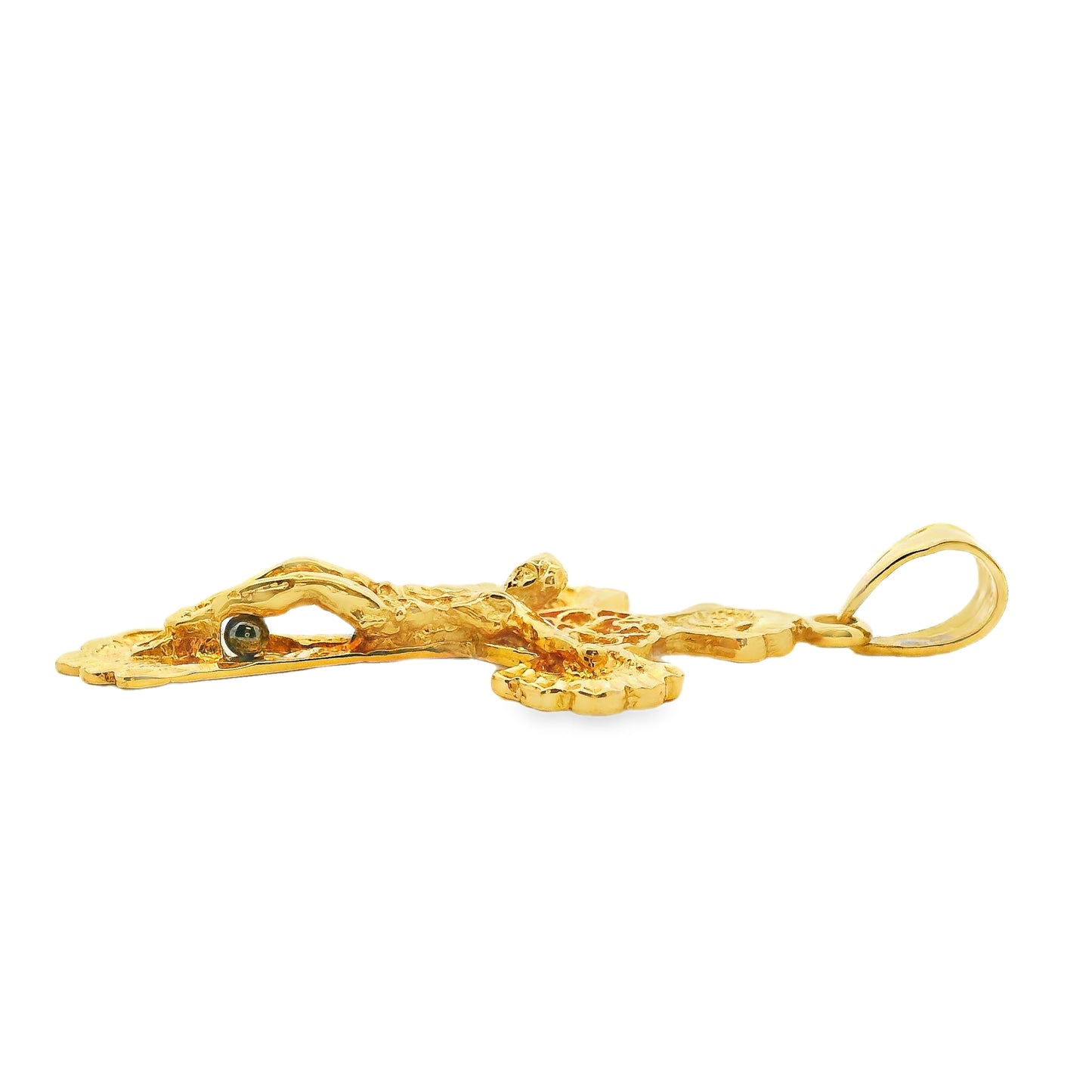 18k Yellow Gold Crucifix Jesus Christ Cross Pendant