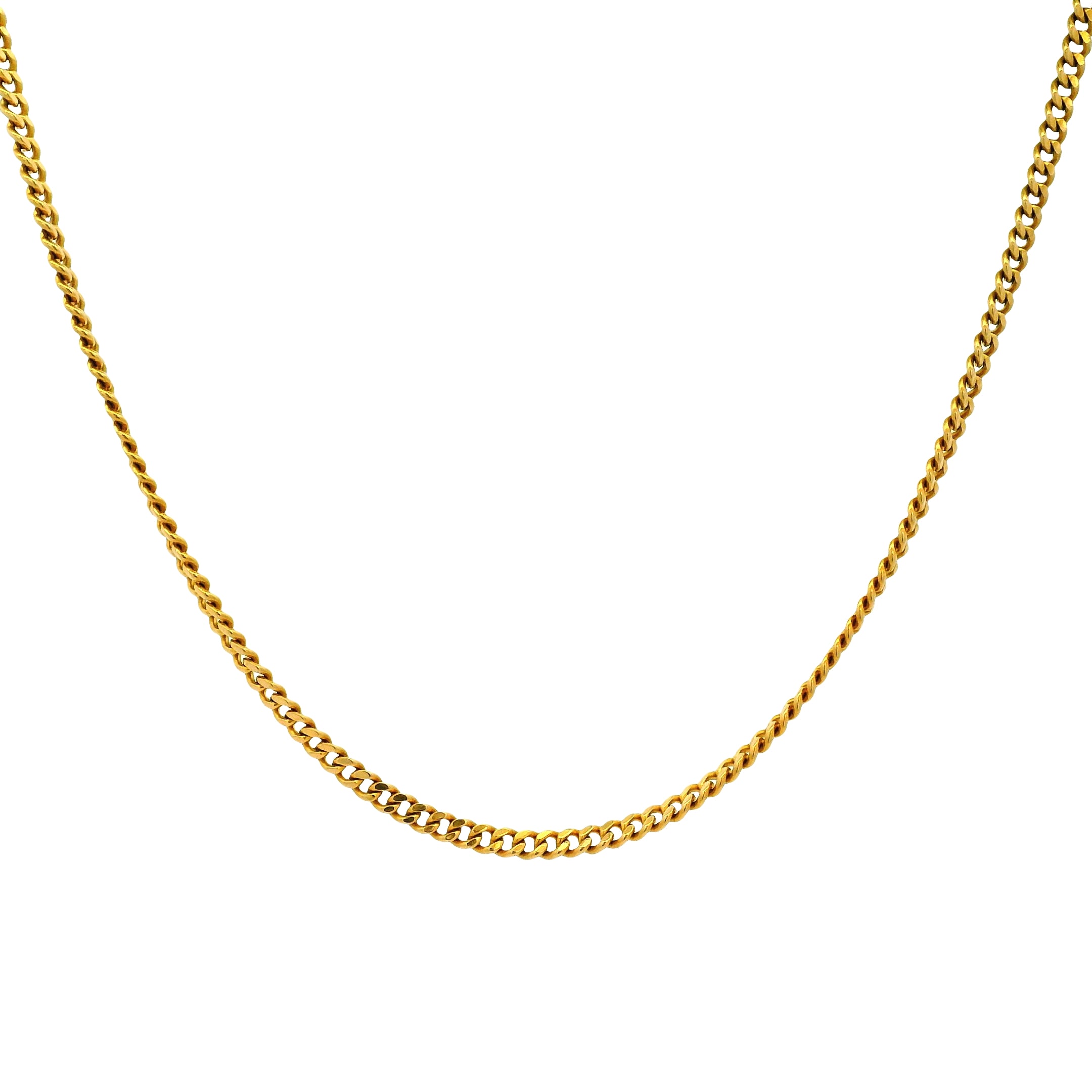 14k Yellow Gold 2mm Cuban Chain Necklace