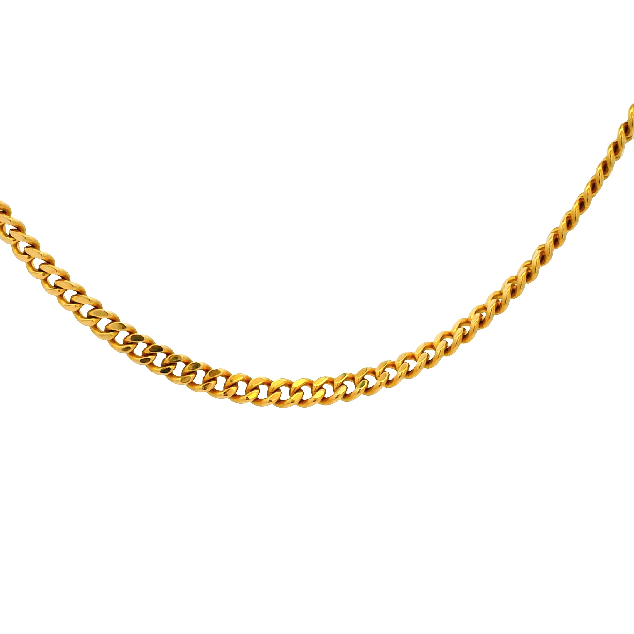 14k Yellow Gold 2mm Cuban Chain Necklace