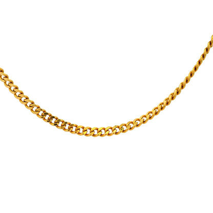 14k Yellow Gold 2mm Cuban Chain Necklace