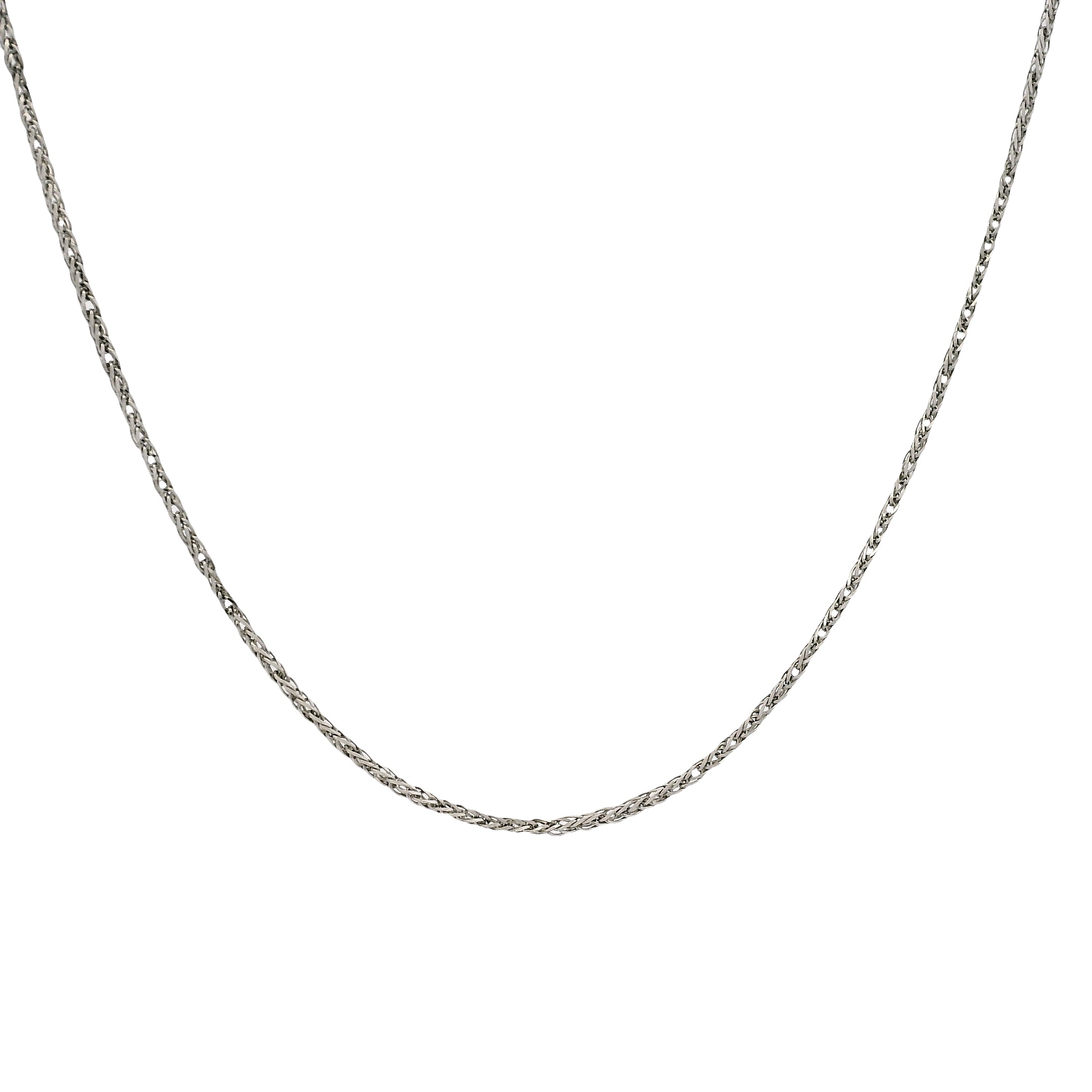 14k White Gold 1mm Cuban Chain Necklace