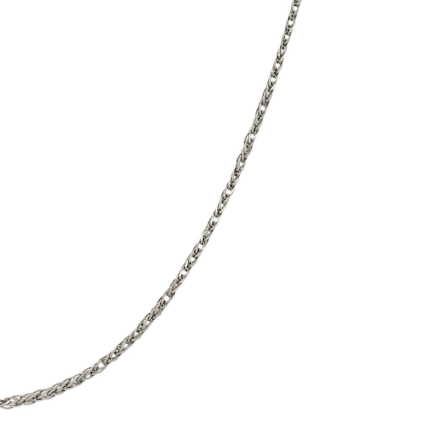 14k White Gold 1mm Cuban Chain Necklace