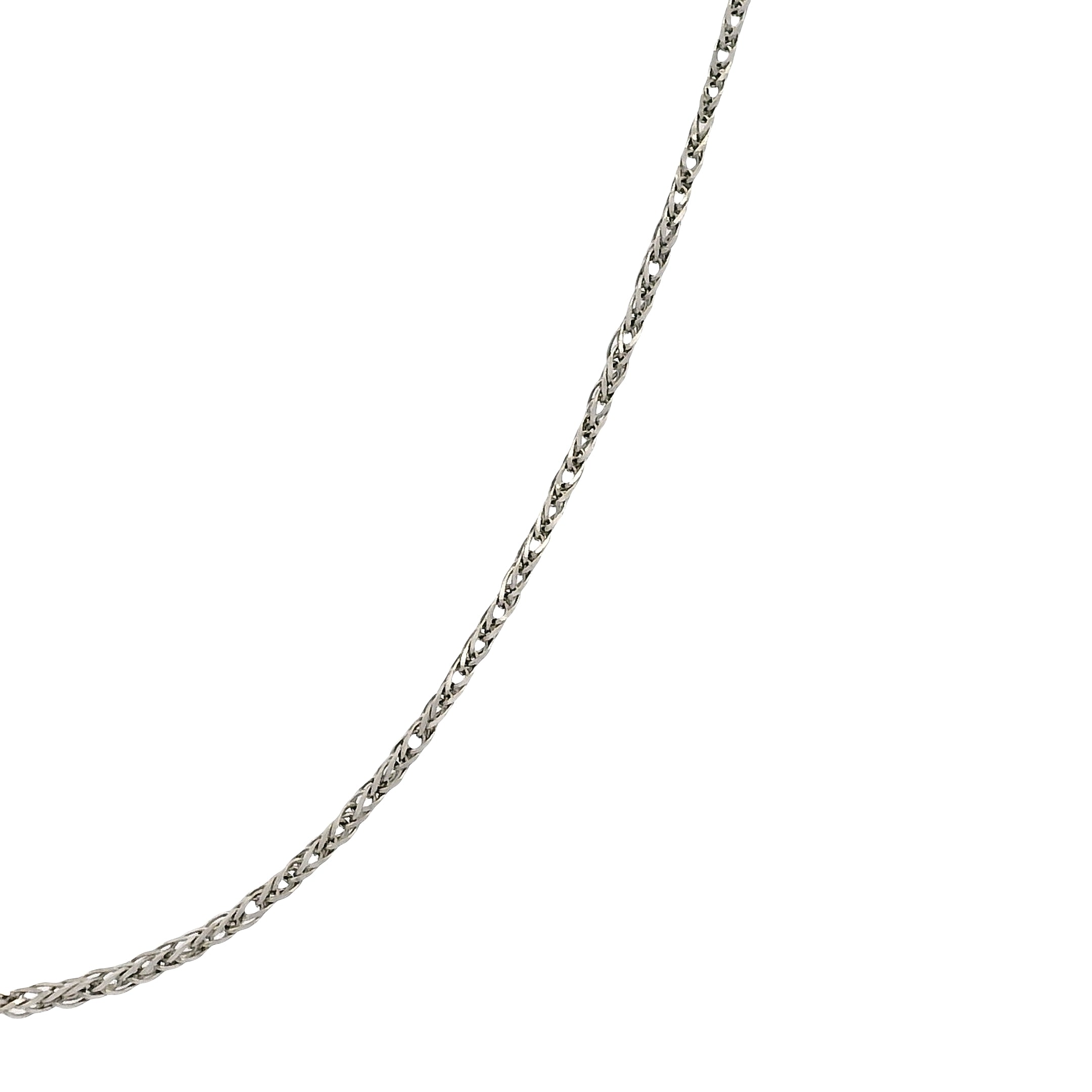 14k White Gold 1mm Cuban Chain Necklace