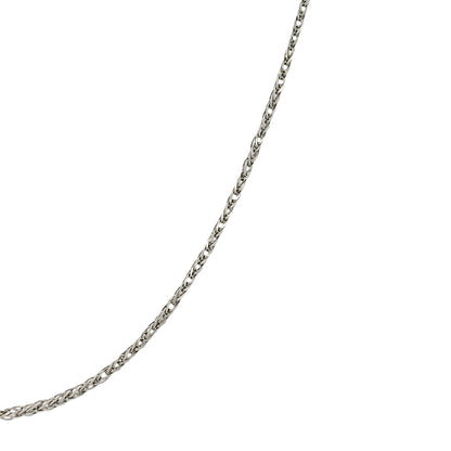 14k White Gold 1mm Cuban Chain Necklace