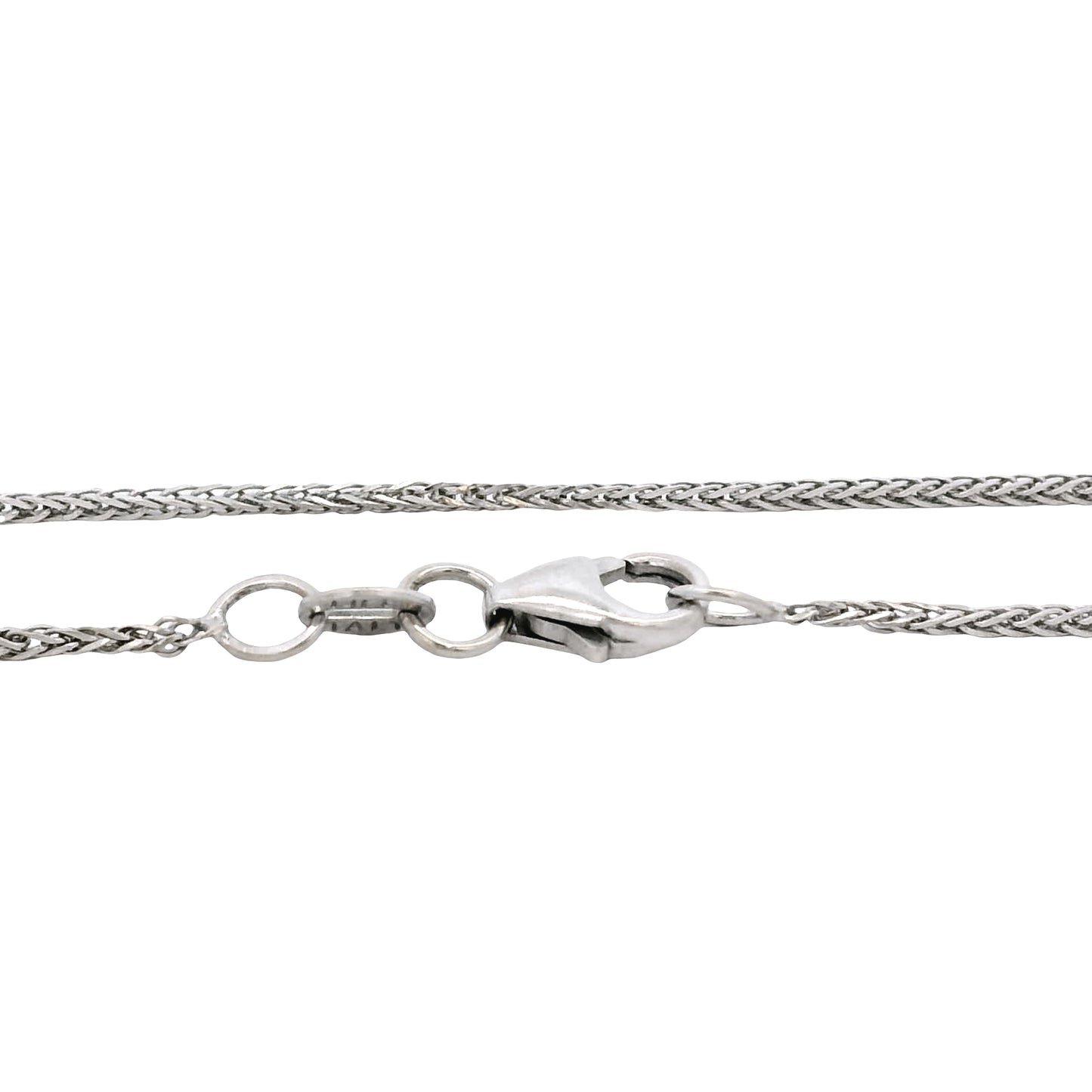 14k White Gold 1mm Cuban Chain Necklace