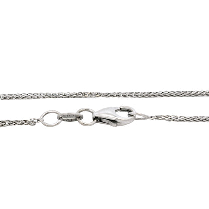 14k White Gold 1mm Cuban Chain Necklace