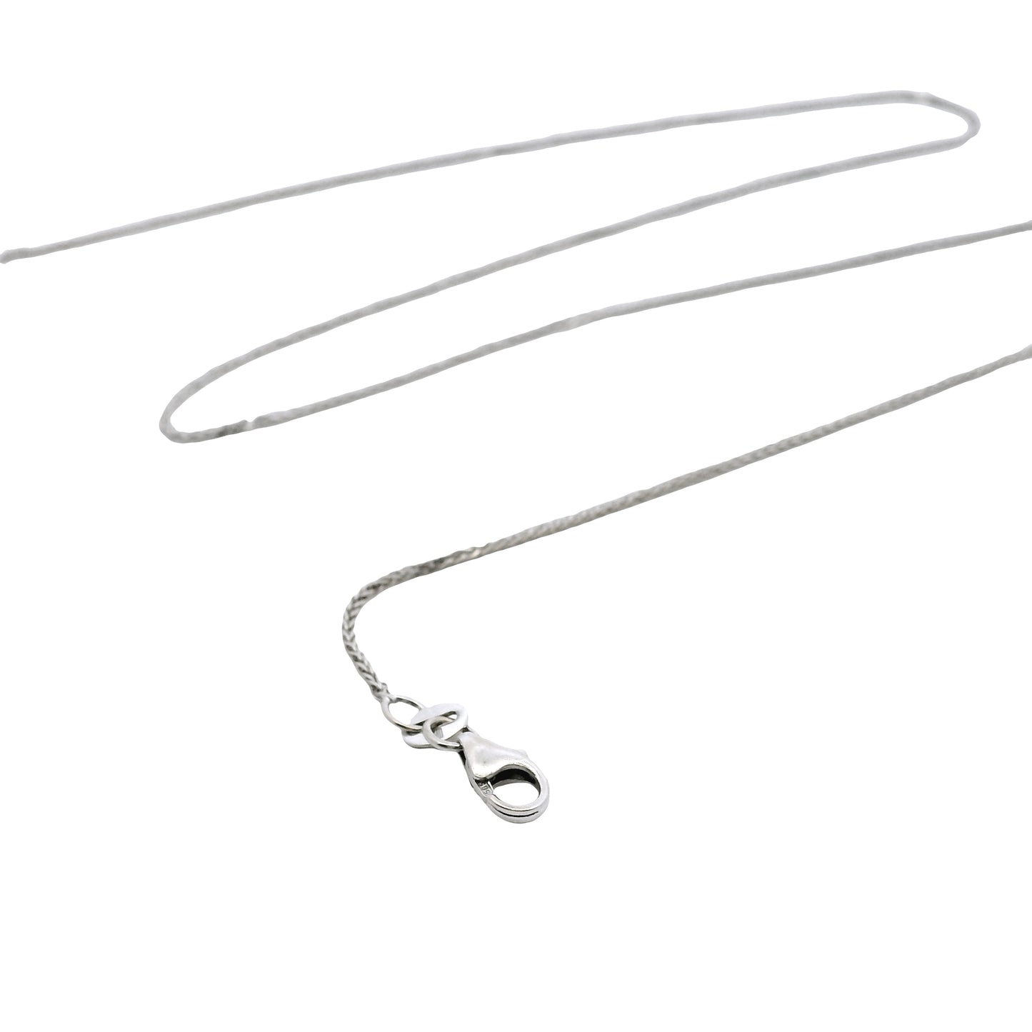 14k White Gold 1mm Cuban Chain Necklace