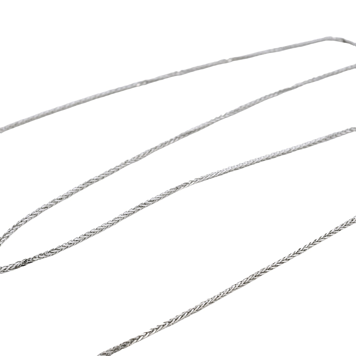 14k White Gold 1mm Cuban Chain Necklace