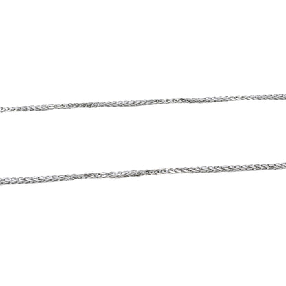 14k White Gold 1mm Cuban Chain Necklace