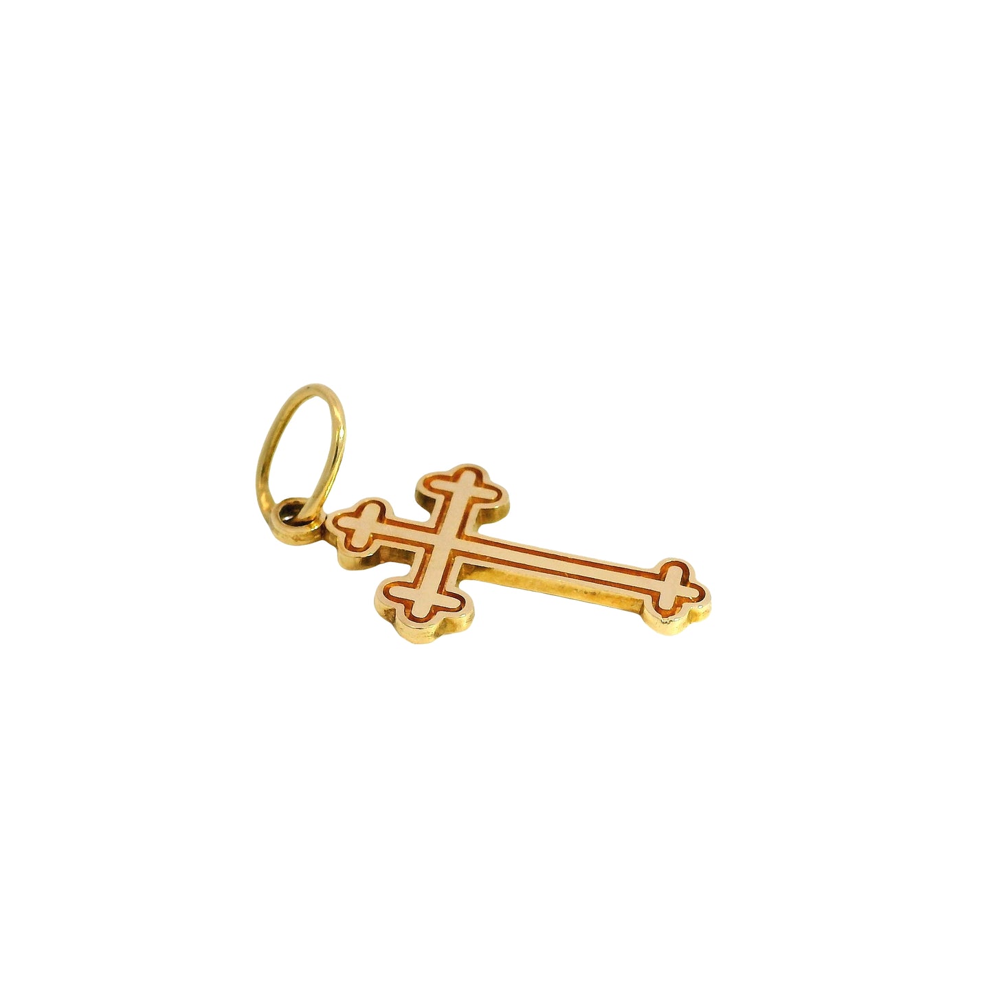 18k Yellow Gold Orthodox Cross Pendant
