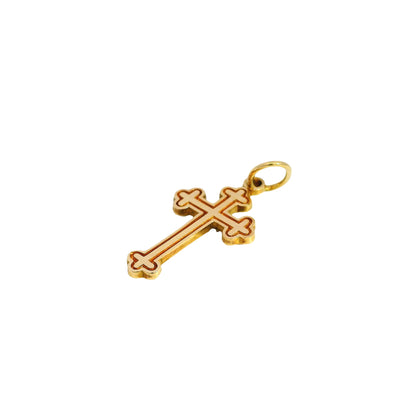 18k Yellow Gold Orthodox Cross Pendant