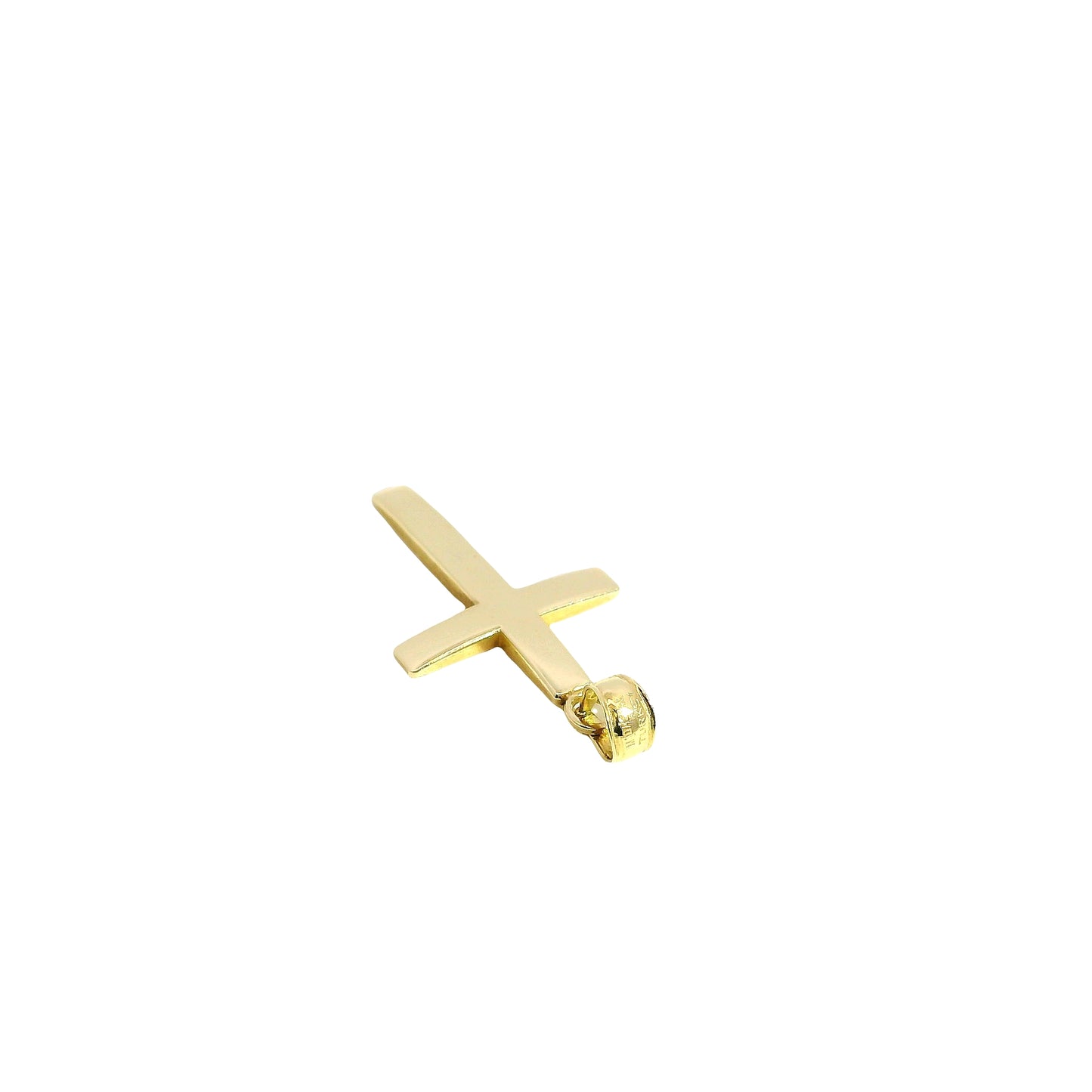 14k Yellow Gold Smooth Cross Pendant