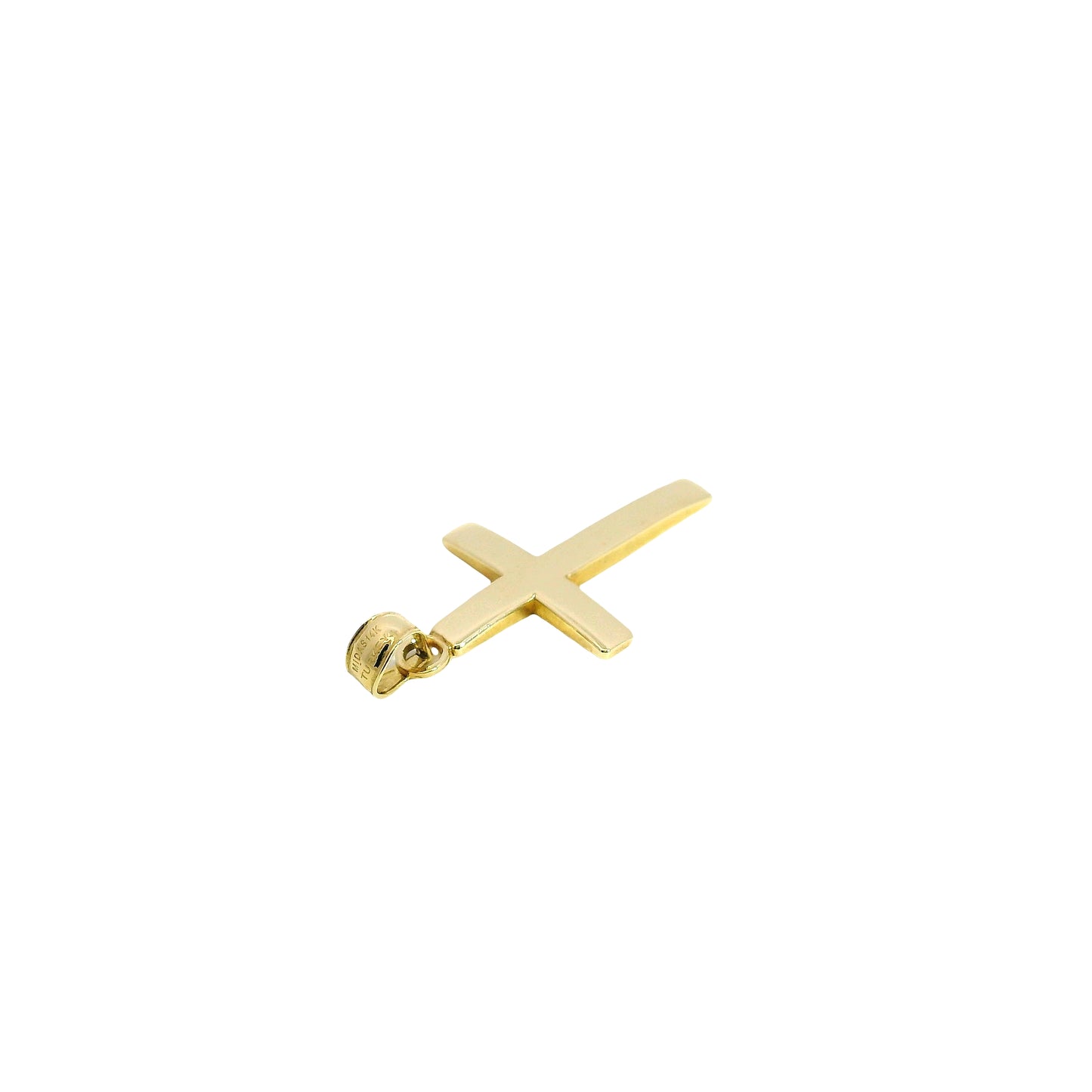14k Yellow Gold Smooth Cross Pendant