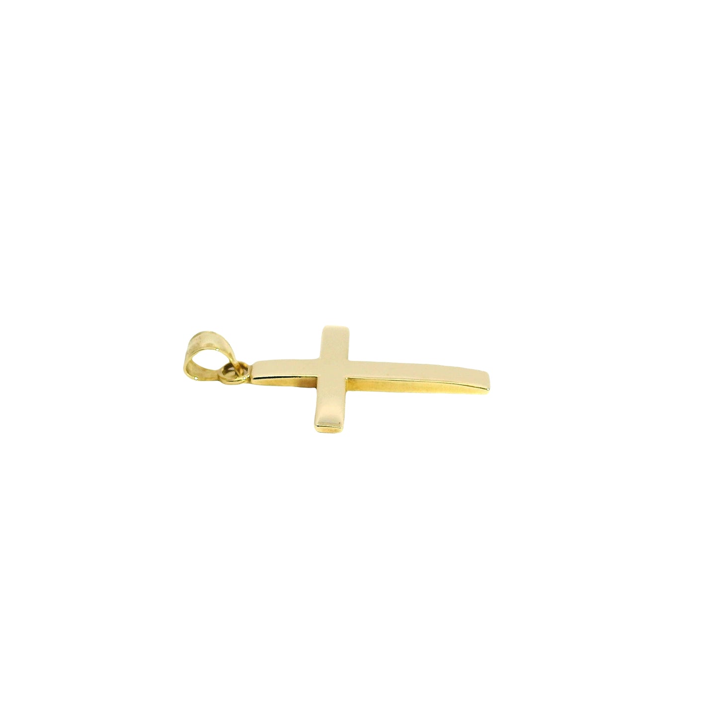 14k Yellow Gold Smooth Cross Pendant