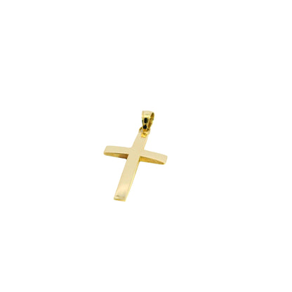14k Yellow Gold Smooth Cross Pendant