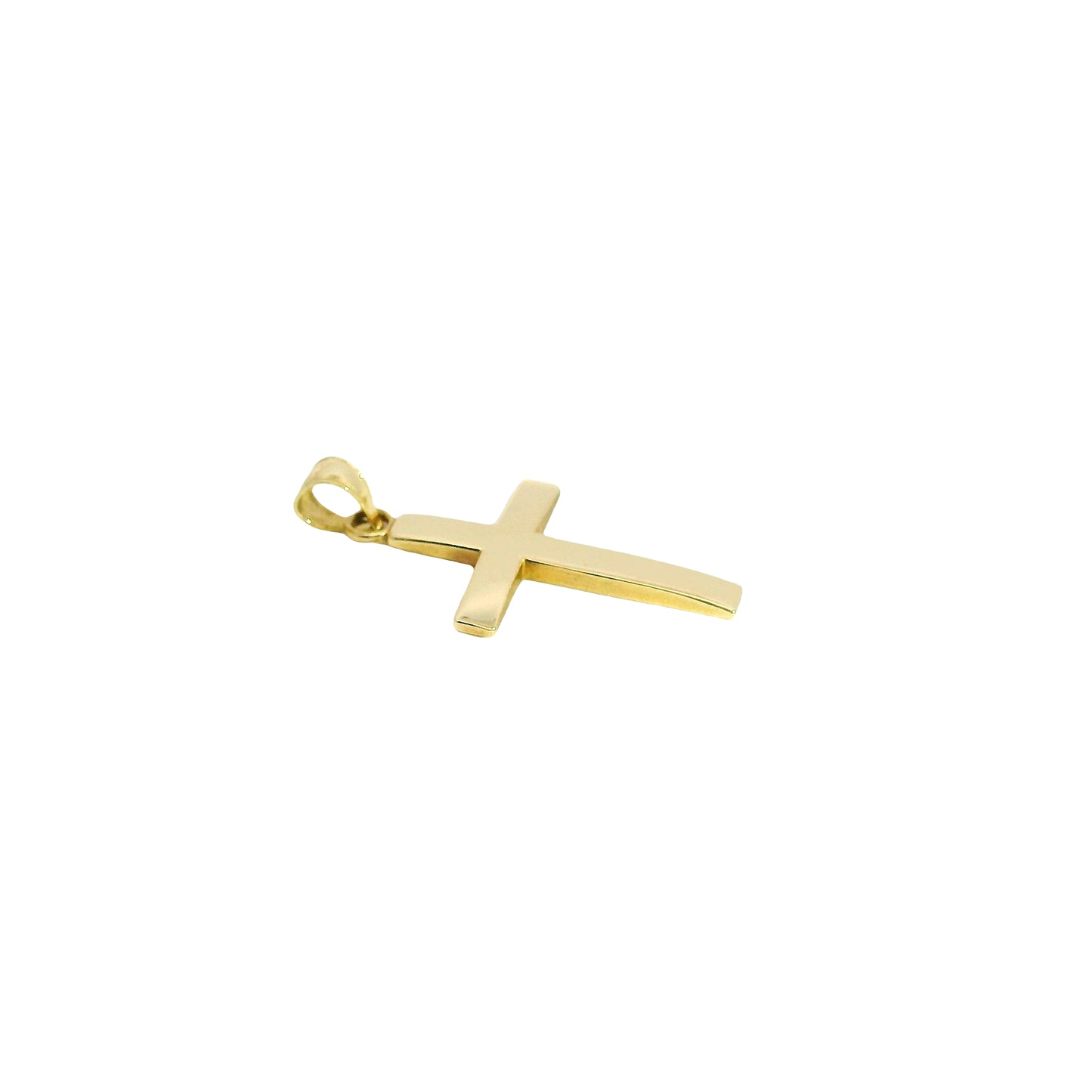 14k Yellow Gold Smooth Cross Pendant