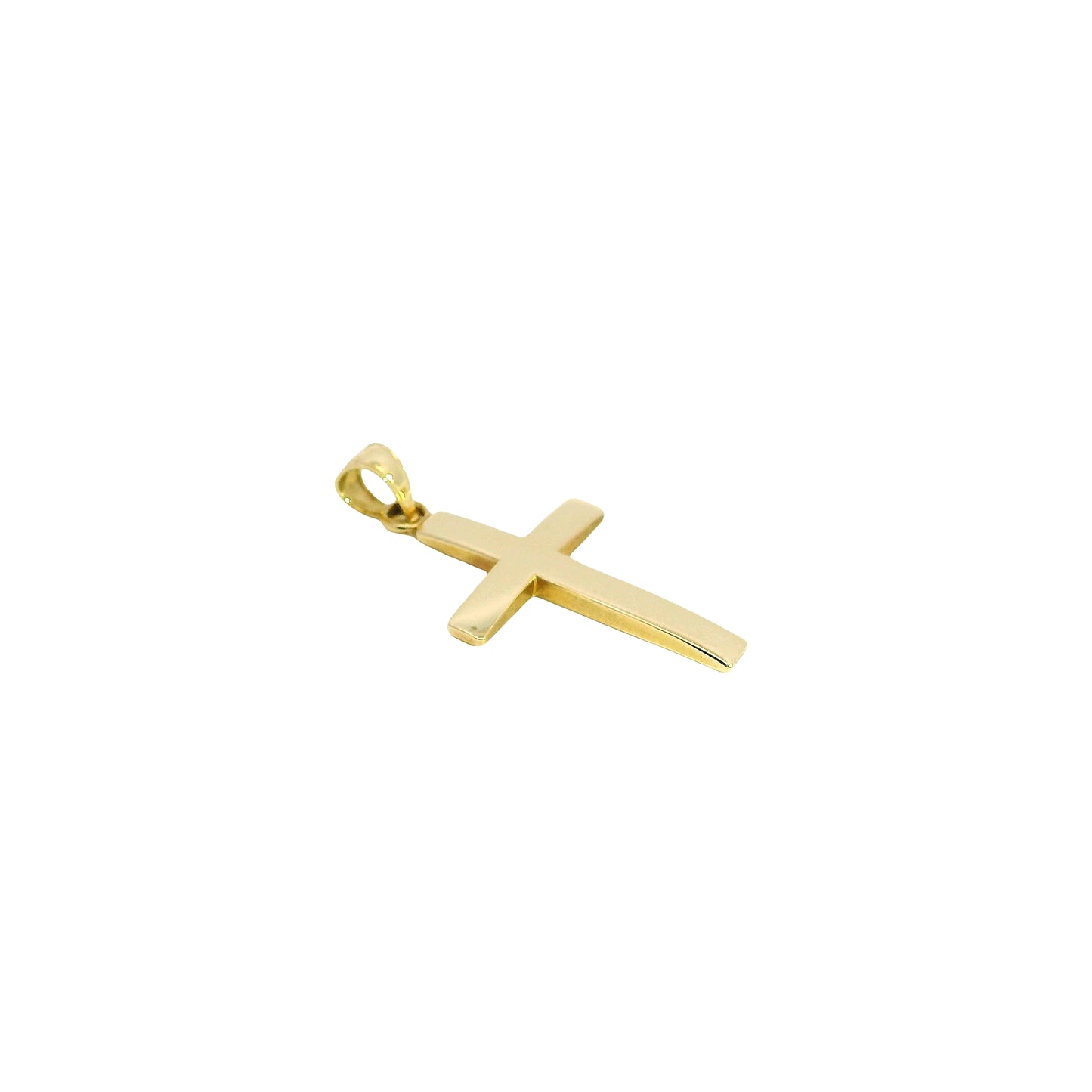 14k Yellow Gold Smooth Cross Pendant