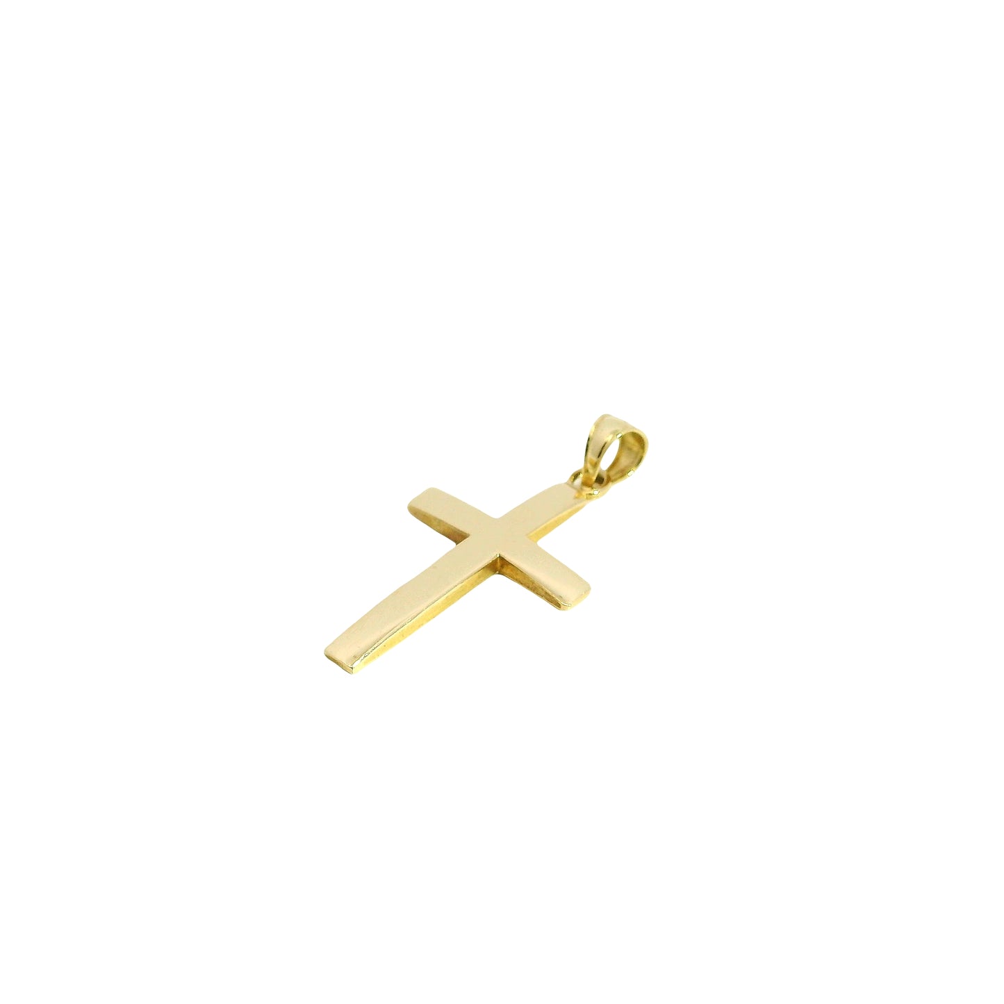 14k Yellow Gold Smooth Cross Pendant