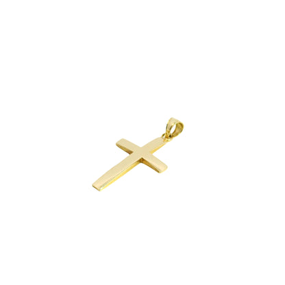 14k Yellow Gold Smooth Cross Pendant