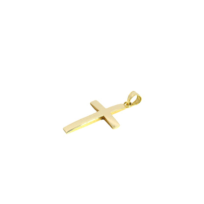 14k Yellow Gold Smooth Cross Pendant