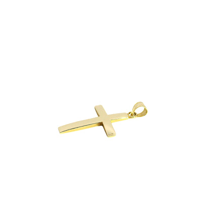 14k Yellow Gold Smooth Cross Pendant