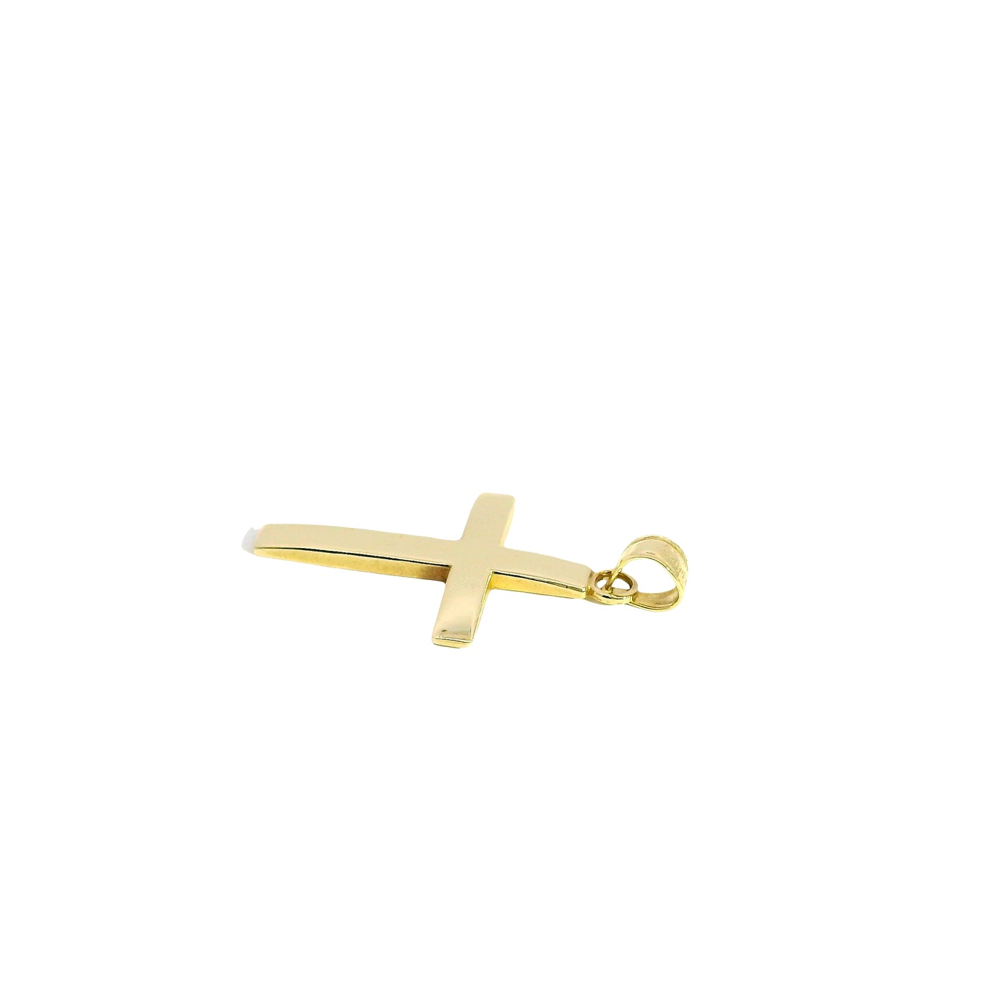 14k Yellow Gold Smooth Cross Pendant