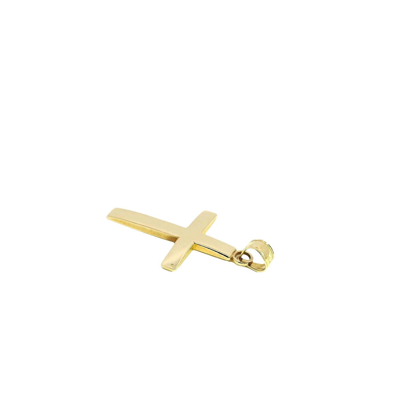 14k Yellow Gold Smooth Cross Pendant