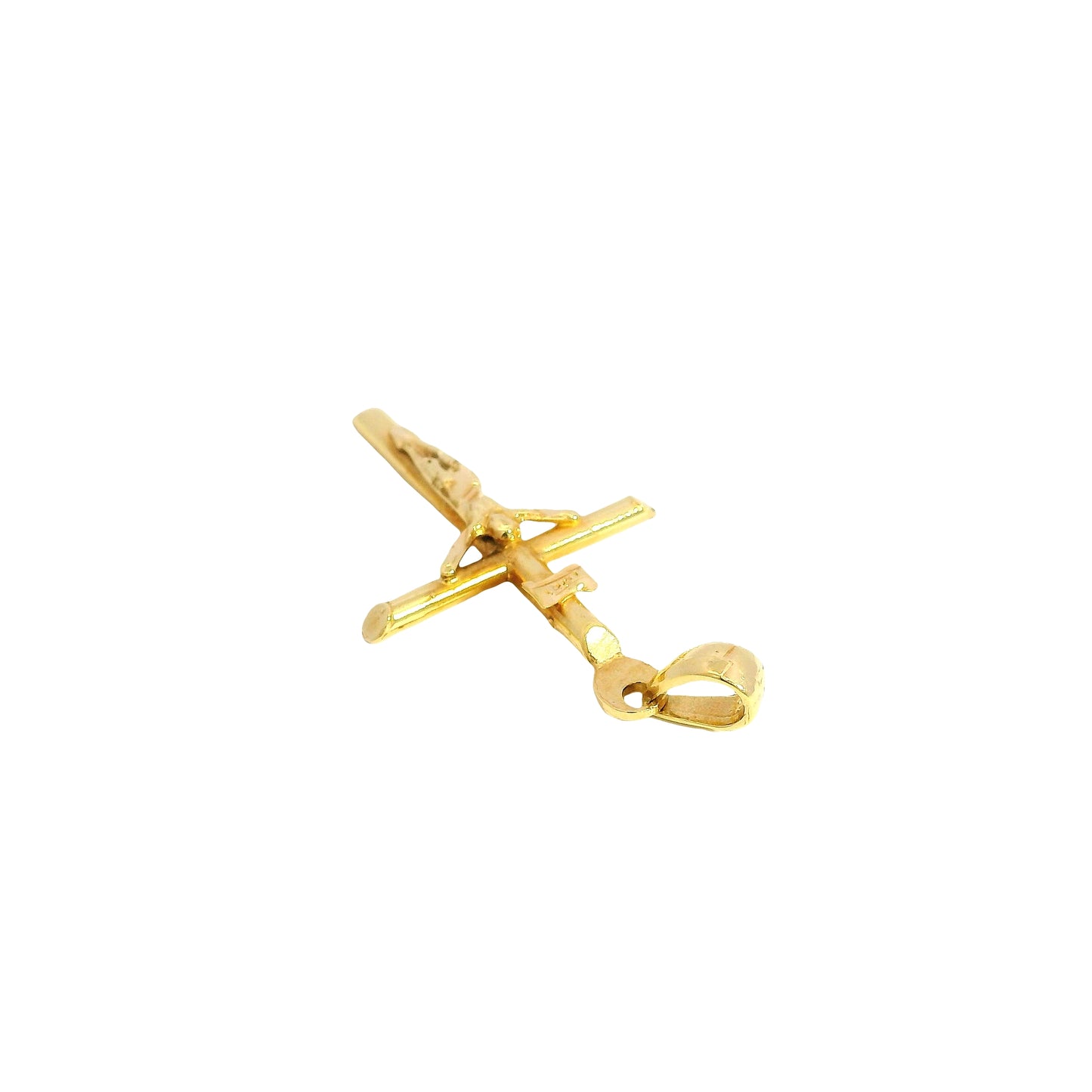 18k Yellow Gold Jesus Christ Crucifix Cross Pendant