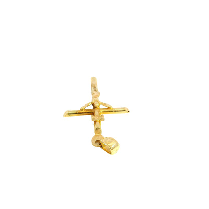 18k Yellow Gold Jesus Christ Crucifix Cross Pendant