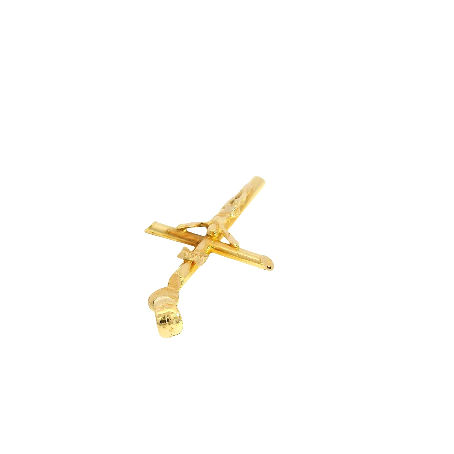 18k Yellow Gold Jesus Christ Crucifix Cross Pendant