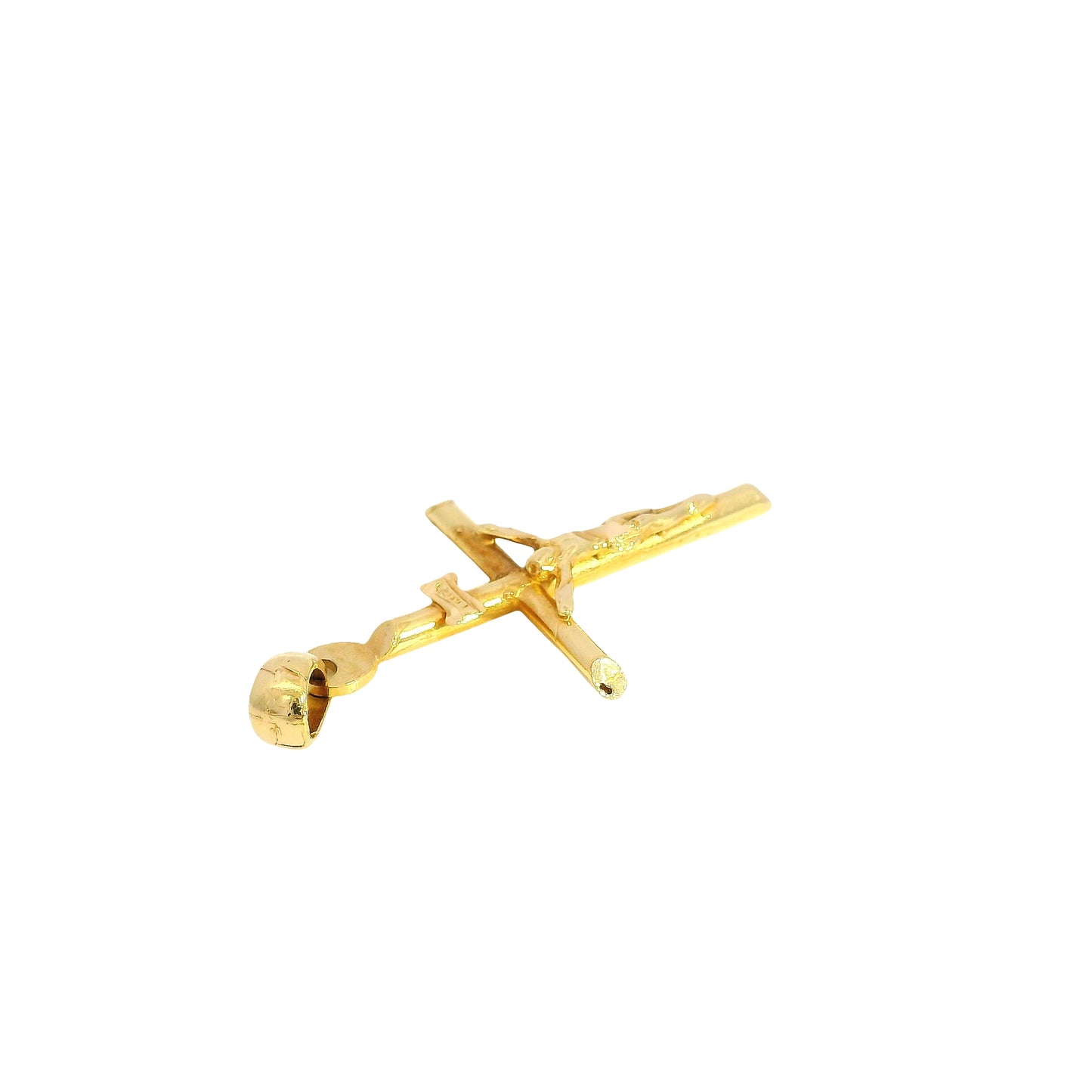 18k Yellow Gold Jesus Christ Crucifix Cross Pendant