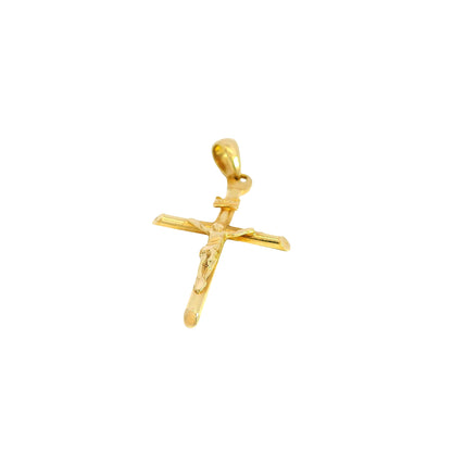 18k Yellow Gold Jesus Christ Crucifix Cross Pendant