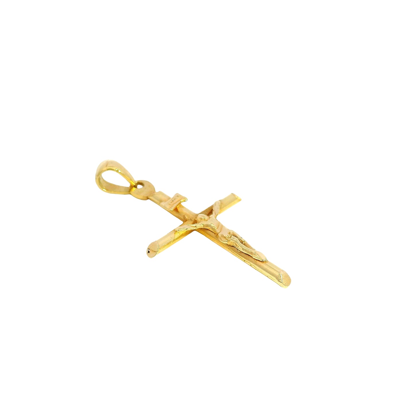18k Yellow Gold Jesus Christ Crucifix Cross Pendant