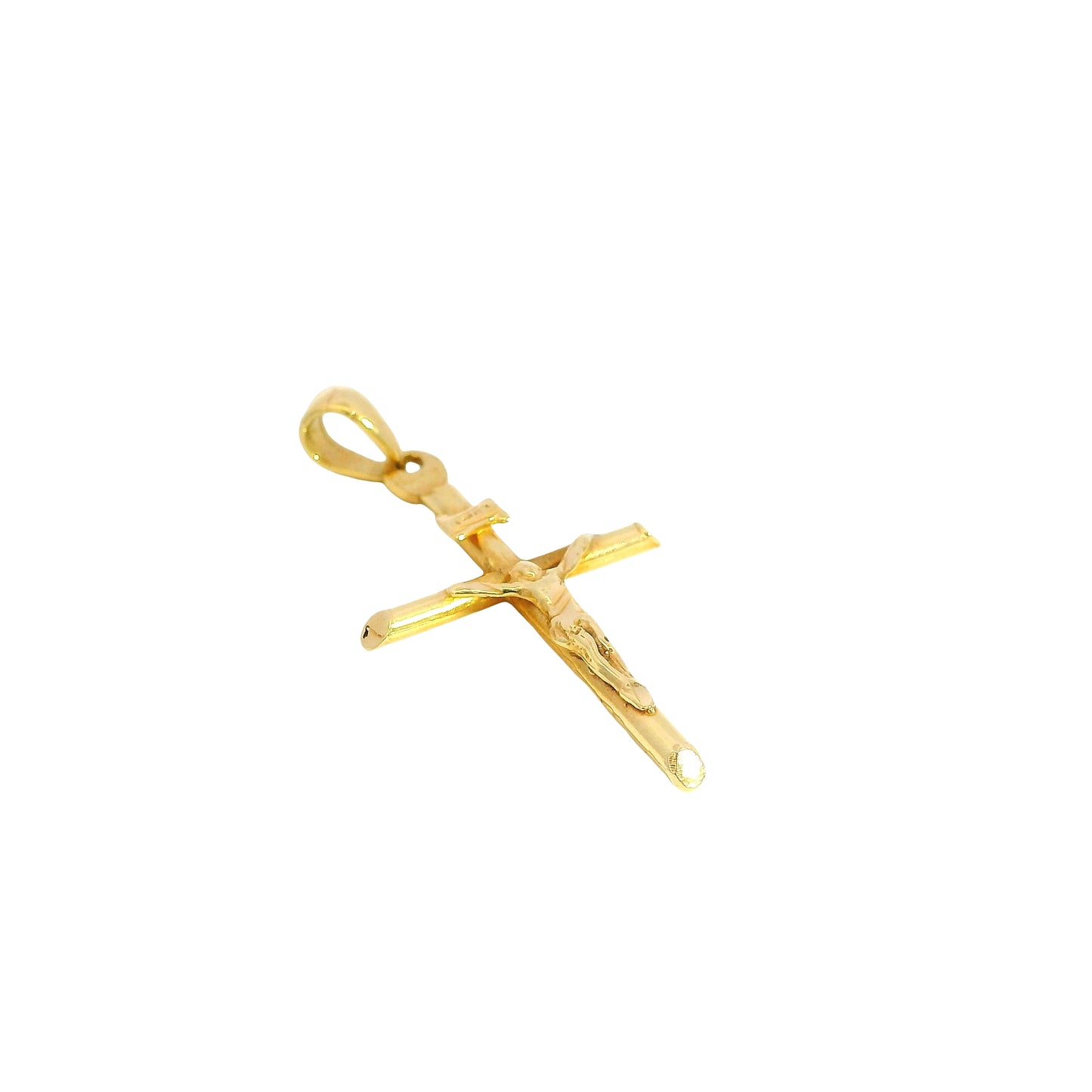 18k Yellow Gold Jesus Christ Crucifix Cross Pendant