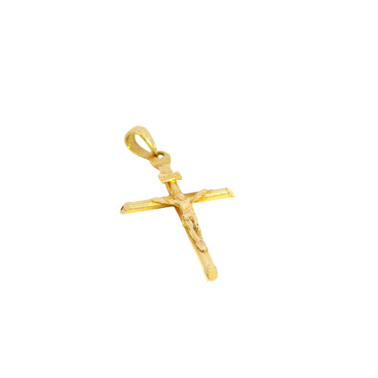 18k Yellow Gold Jesus Christ Crucifix Cross Pendant