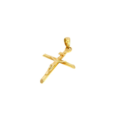 18k Yellow Gold Jesus Christ Crucifix Cross Pendant