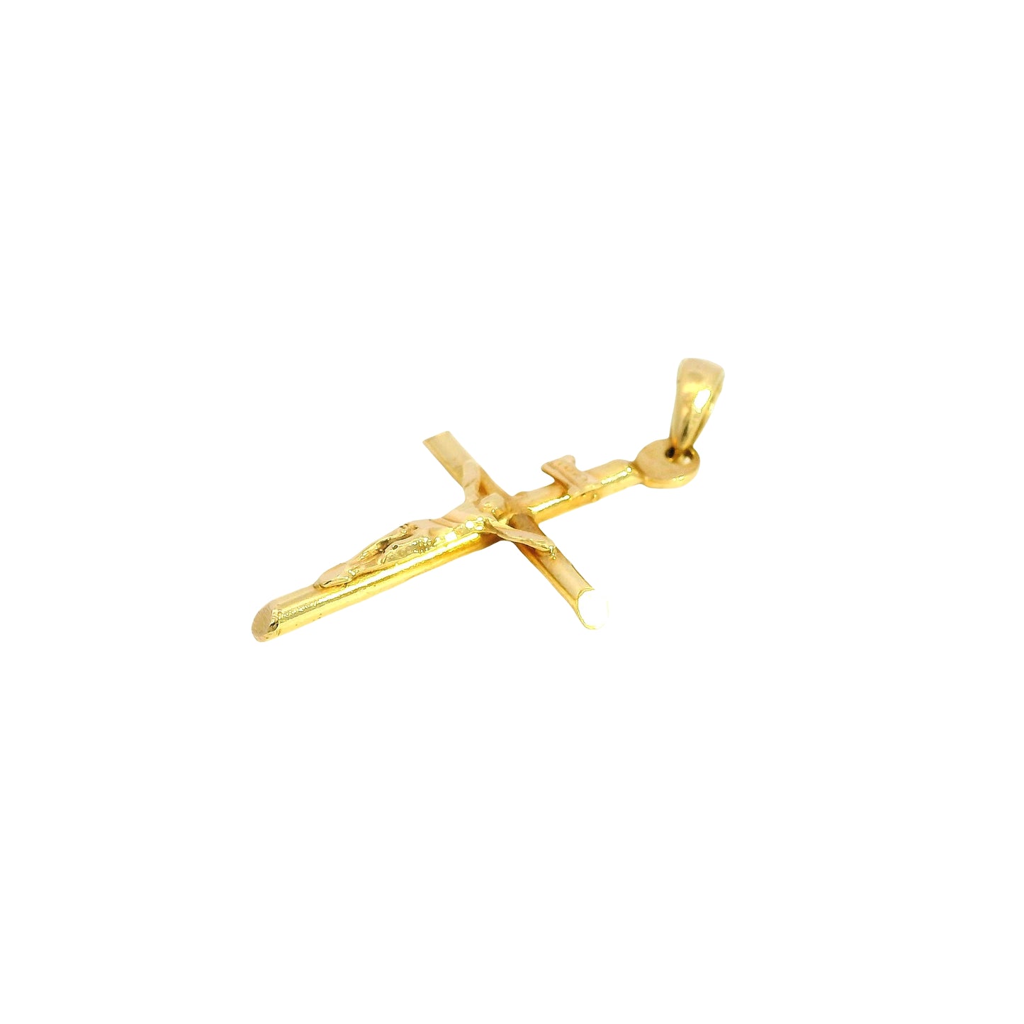 18k Yellow Gold Jesus Christ Crucifix Cross Pendant