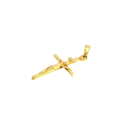18k Yellow Gold Jesus Christ Crucifix Cross Pendant