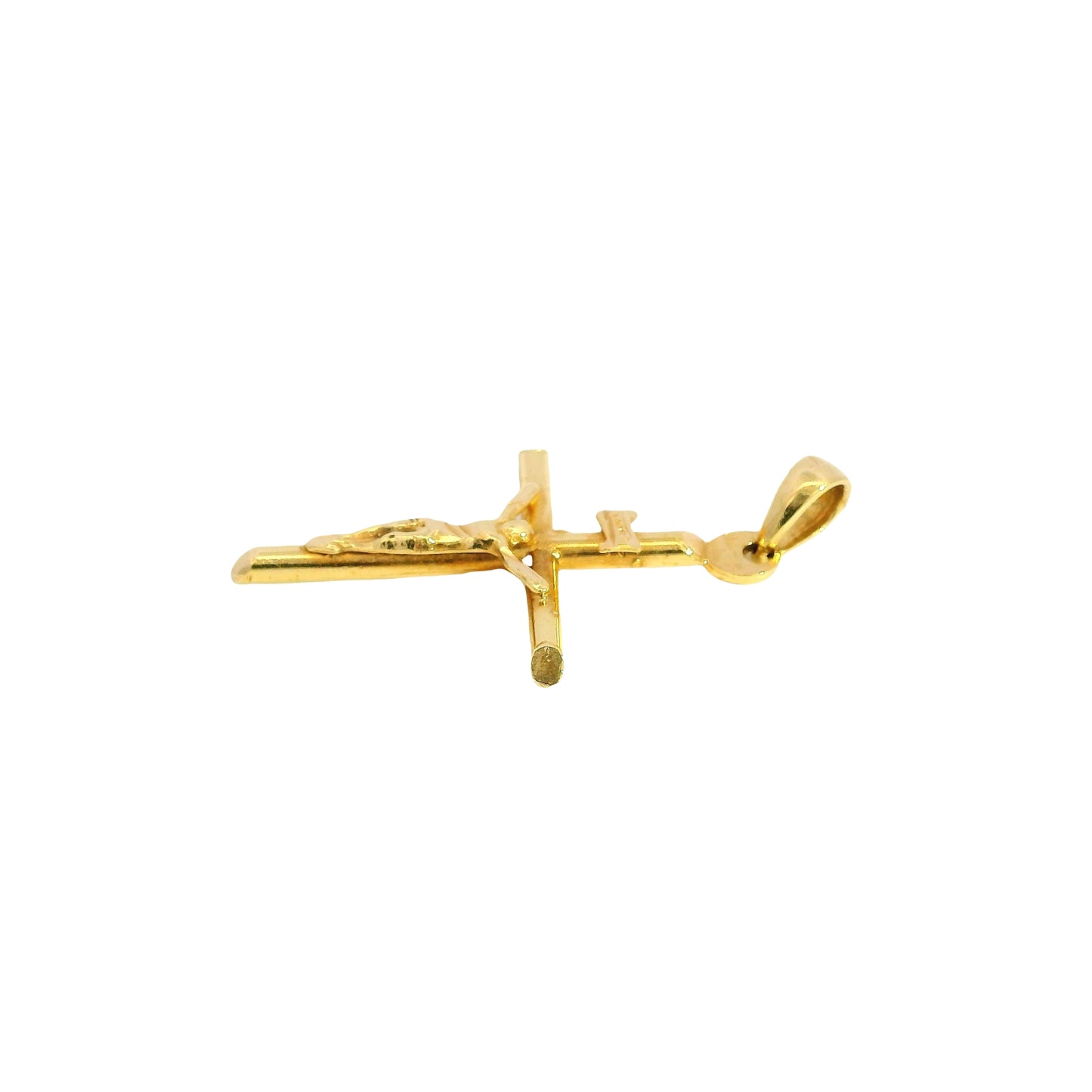 18k Yellow Gold Jesus Christ Crucifix Cross Pendant