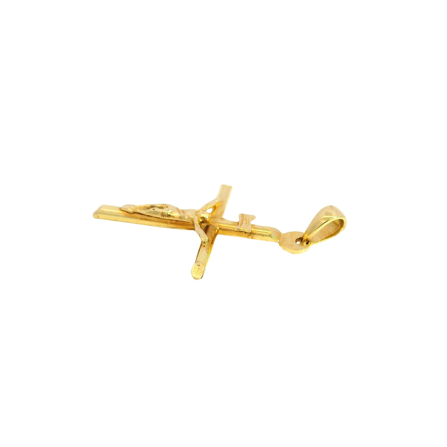 18k Yellow Gold Jesus Christ Crucifix Cross Pendant