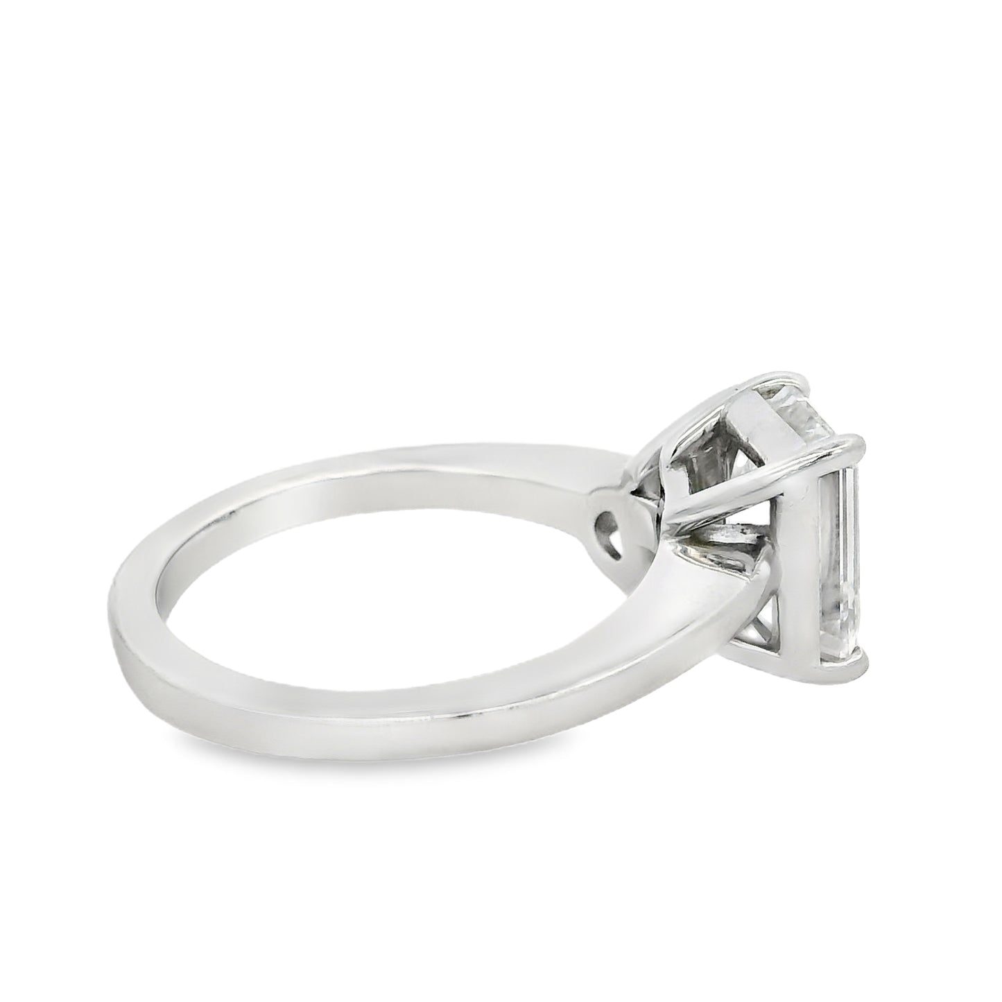 Platinum Natural 2ct Pear Cut and Lab 2ct Emerald Cut Toi Et Moi Engagement Diamond Ring