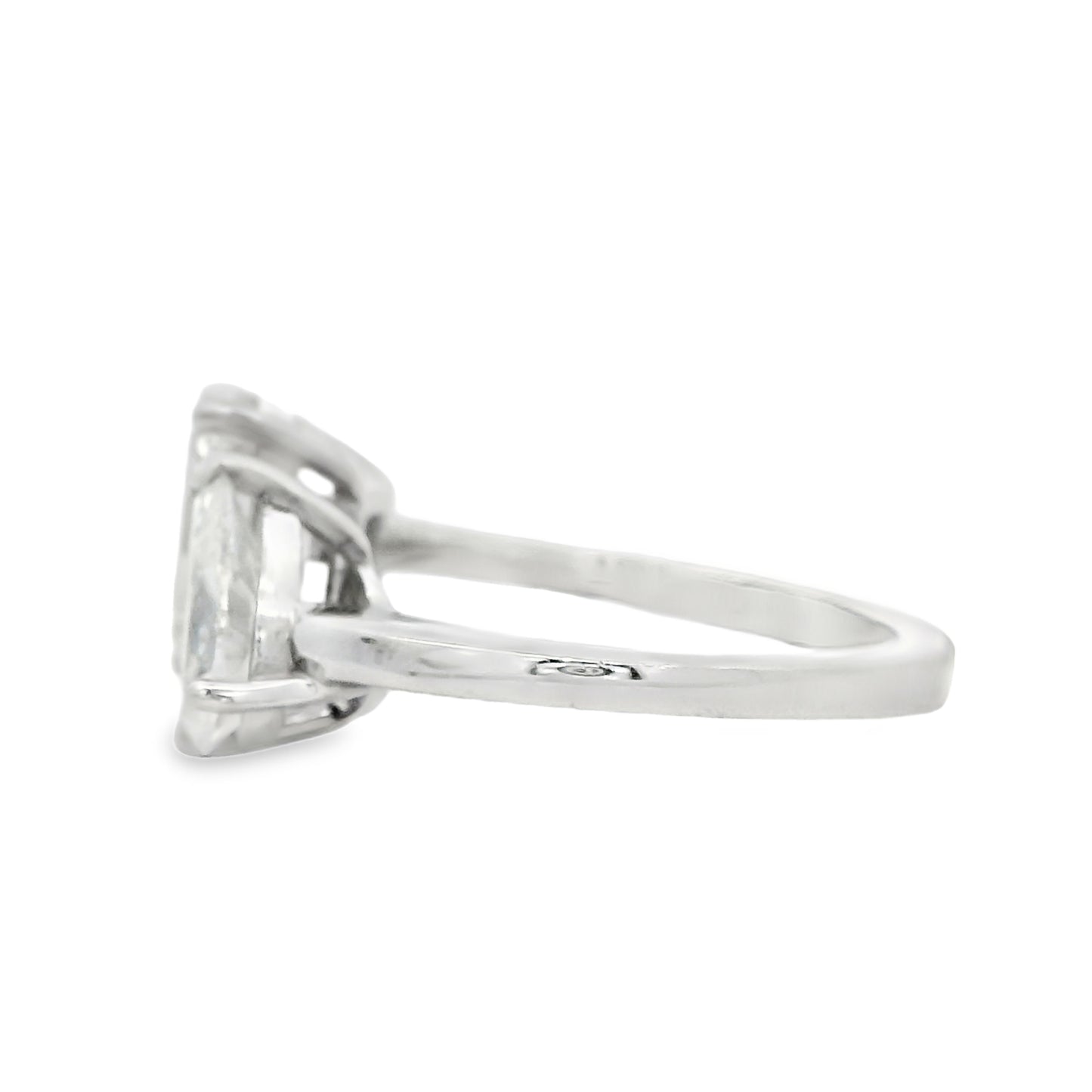 Platinum Natural 2ct Pear Cut and Lab 2ct Emerald Cut Toi Et Moi Engagement Diamond Ring