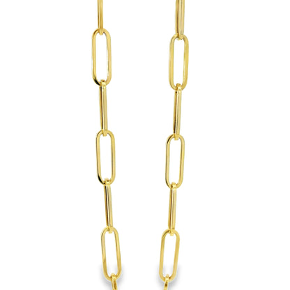 14k Yellow Gold Paperclip Linked Necklace
