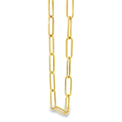 14k Yellow Gold Paperclip Linked Necklace