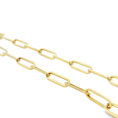 14k Yellow Gold Paperclip Linked Necklace