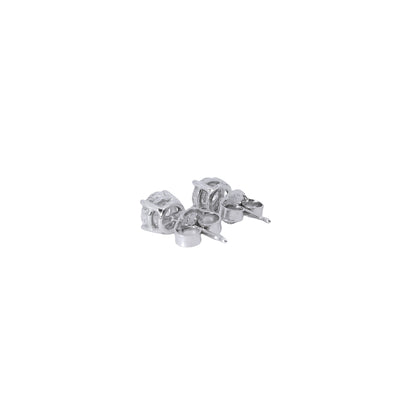 14k White Gold 1.00ctw Natural Round Brilliant Diamond Stud Earrings