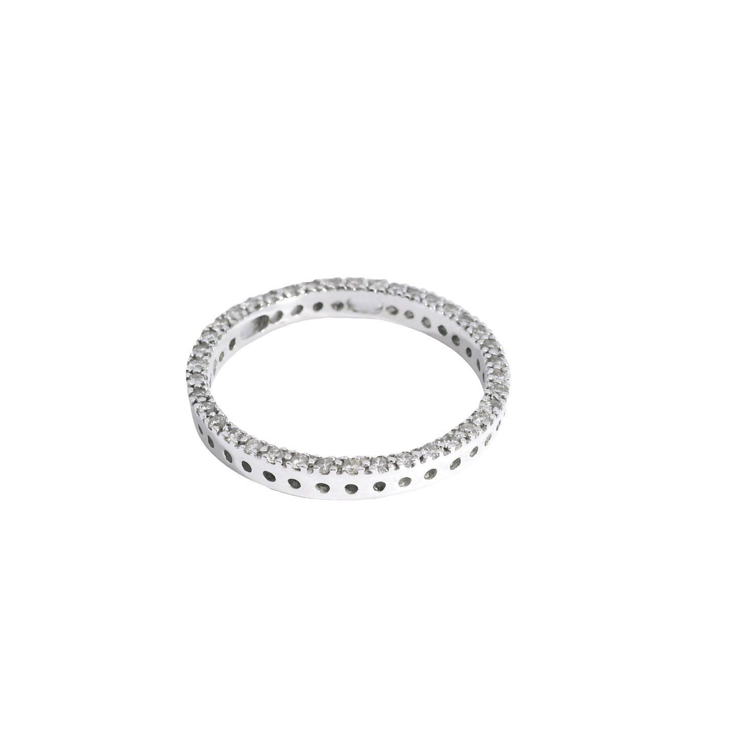14k White Gold Round Brilliant Approx. 0.60ctw Diamond Set Circle Pendant