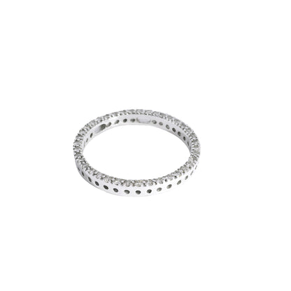 14k White Gold Round Brilliant Approx. 0.60ctw Diamond Set Circle Pendant