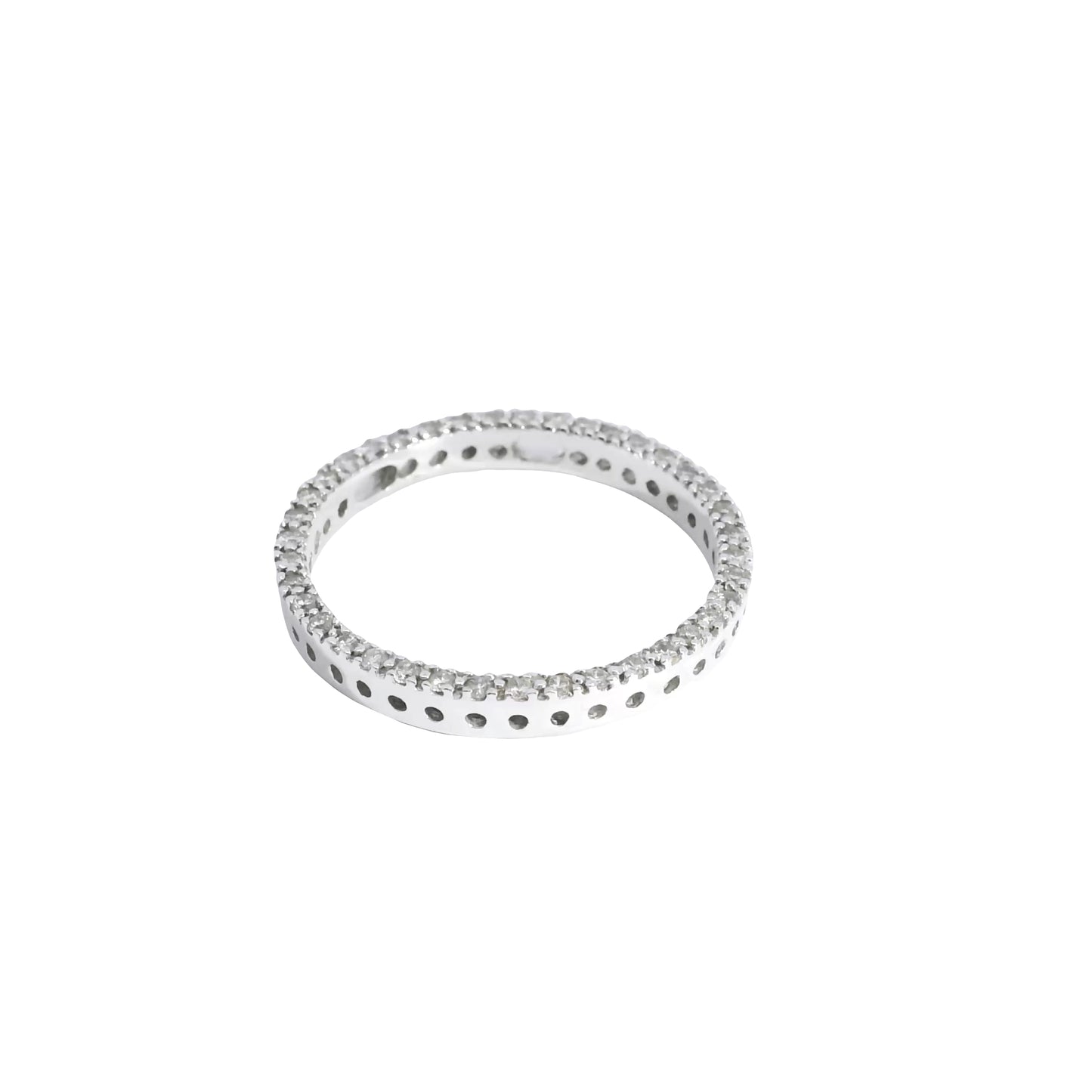 14k White Gold Round Brilliant Approx. 0.60ctw Diamond Set Circle Pendant
