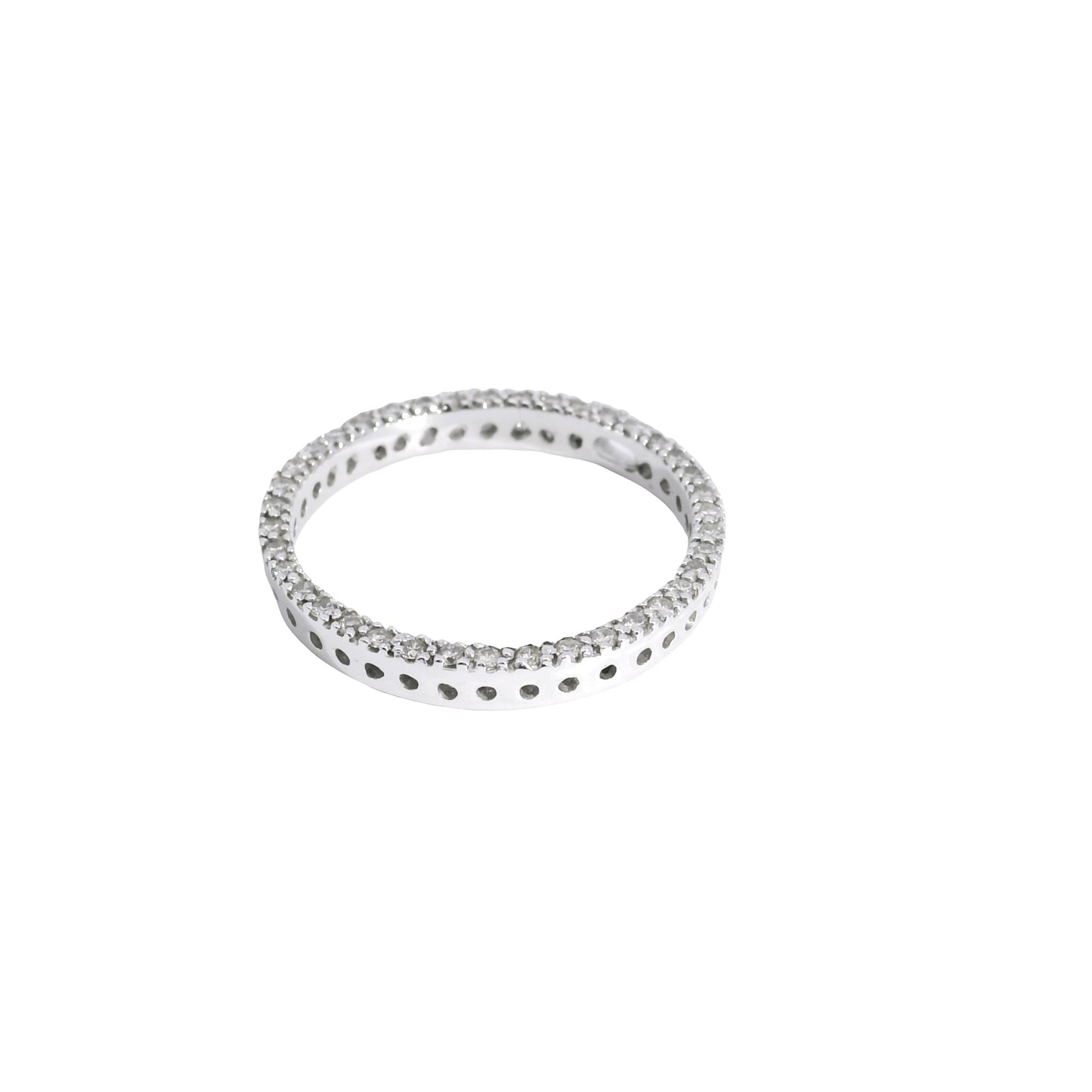 14k White Gold Round Brilliant Approx. 0.60ctw Diamond Set Circle Pendant